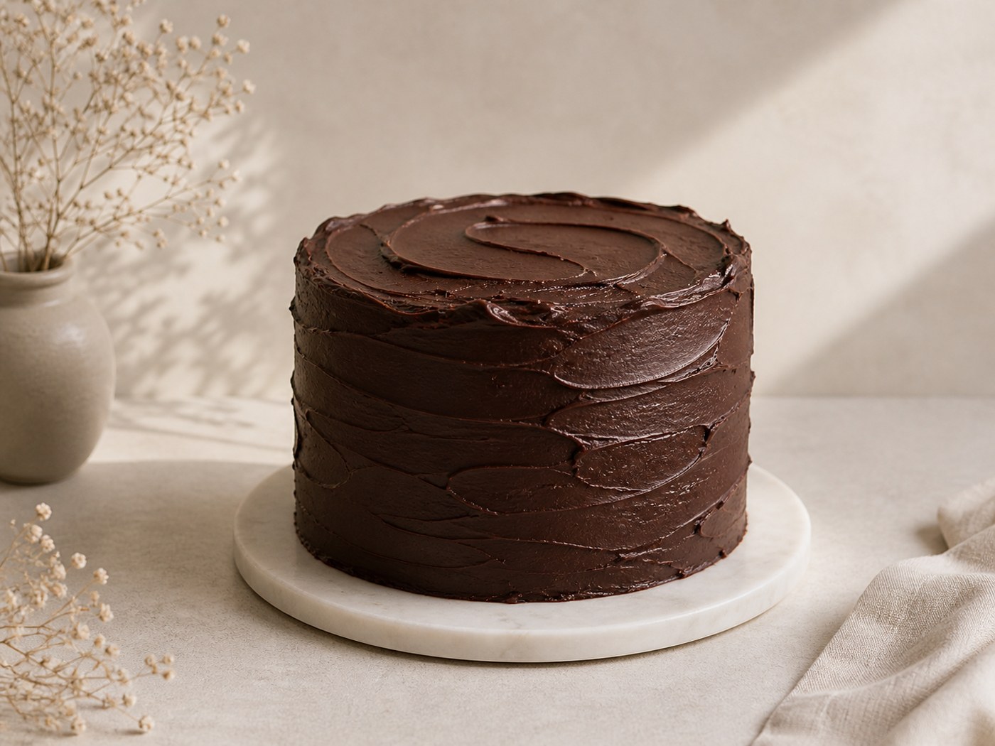 Bolo Chocolate Casa — cilindro com ganache rica e textura orgânica